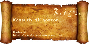 Kossuth Ágoston névjegykártya